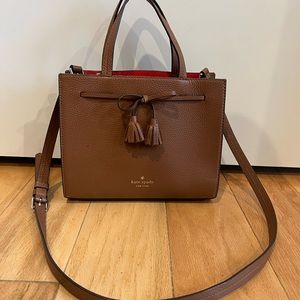 Kate Spade Hayes Small Satchel in warm gingerbread